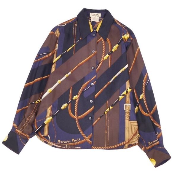Vintage Hermes Shirt Blouse Long Sleeve